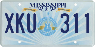 MS license plate XKU311