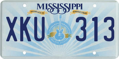 MS license plate XKU313