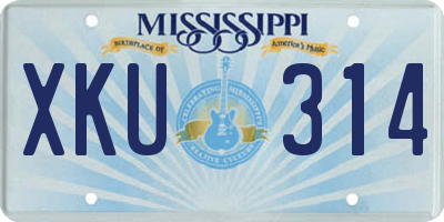 MS license plate XKU314