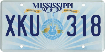MS license plate XKU318