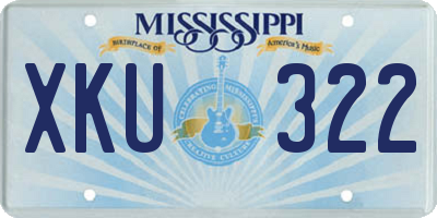 MS license plate XKU322