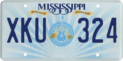 MS license plate XKU324