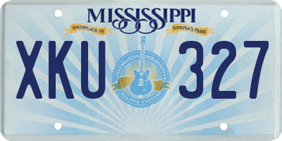 MS license plate XKU327