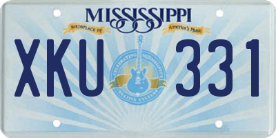 MS license plate XKU331