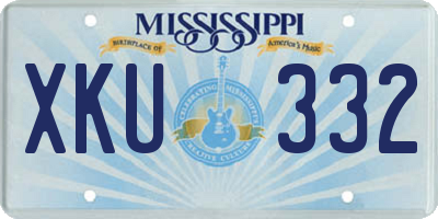 MS license plate XKU332
