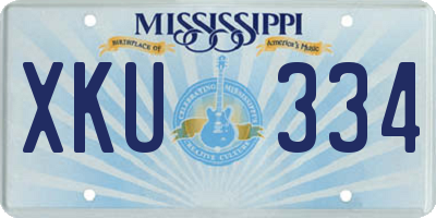 MS license plate XKU334