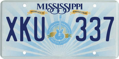 MS license plate XKU337
