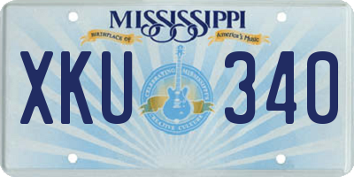 MS license plate XKU340