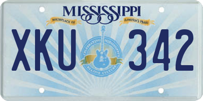 MS license plate XKU342