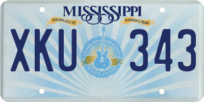 MS license plate XKU343
