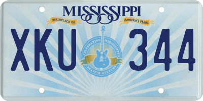 MS license plate XKU344