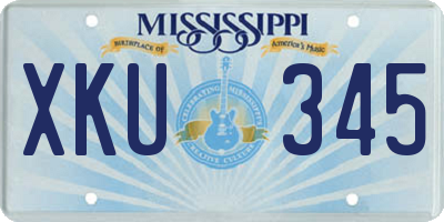MS license plate XKU345