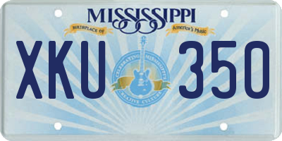 MS license plate XKU350