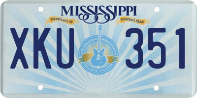 MS license plate XKU351