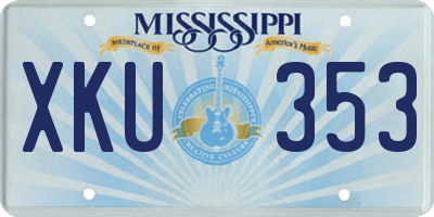 MS license plate XKU353