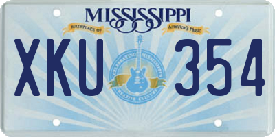MS license plate XKU354