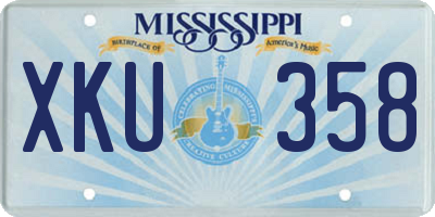 MS license plate XKU358