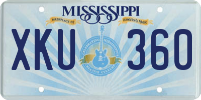 MS license plate XKU360