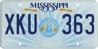 MS license plate XKU363