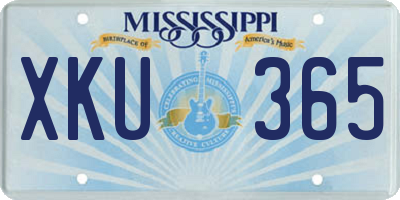 MS license plate XKU365