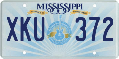 MS license plate XKU372