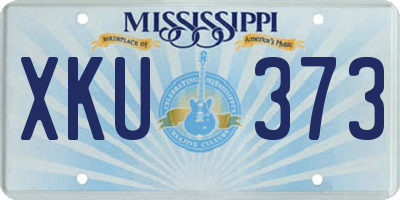 MS license plate XKU373