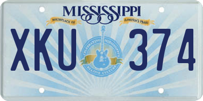 MS license plate XKU374