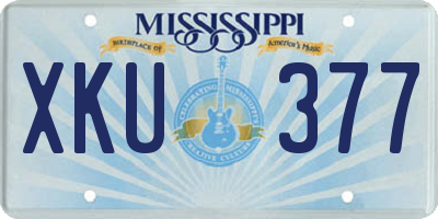 MS license plate XKU377