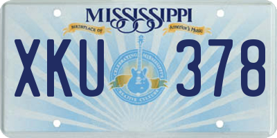 MS license plate XKU378