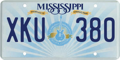 MS license plate XKU380