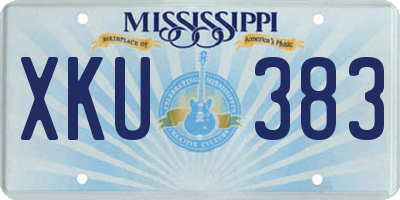 MS license plate XKU383