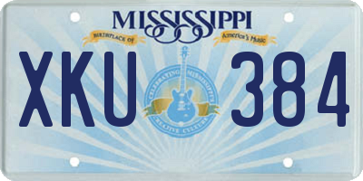 MS license plate XKU384