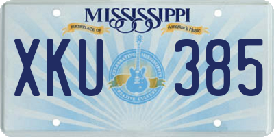 MS license plate XKU385