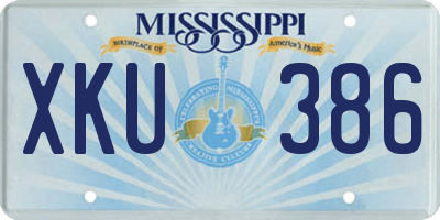 MS license plate XKU386
