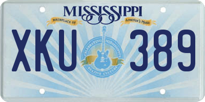 MS license plate XKU389