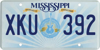 MS license plate XKU392