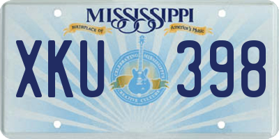 MS license plate XKU398