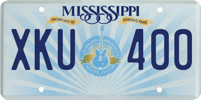 MS license plate XKU400