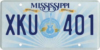 MS license plate XKU401