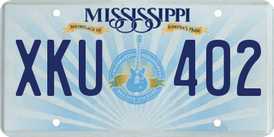 MS license plate XKU402