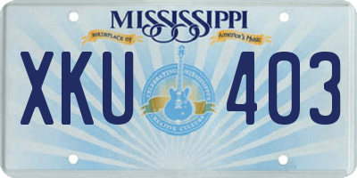 MS license plate XKU403
