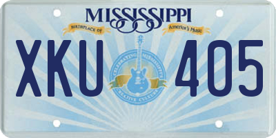 MS license plate XKU405