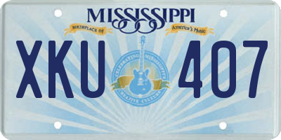 MS license plate XKU407