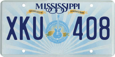 MS license plate XKU408