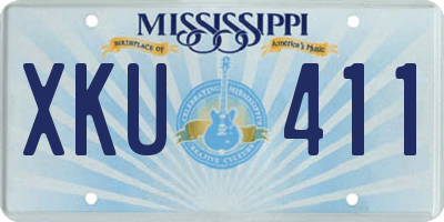 MS license plate XKU411