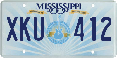 MS license plate XKU412