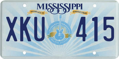 MS license plate XKU415