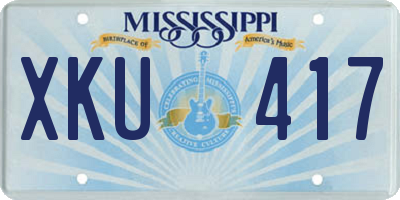 MS license plate XKU417