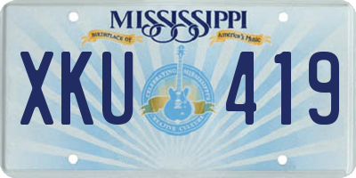 MS license plate XKU419