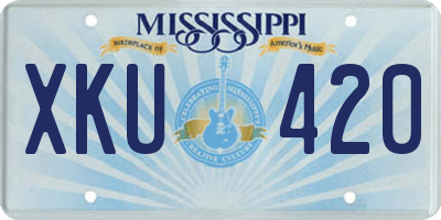 MS license plate XKU420